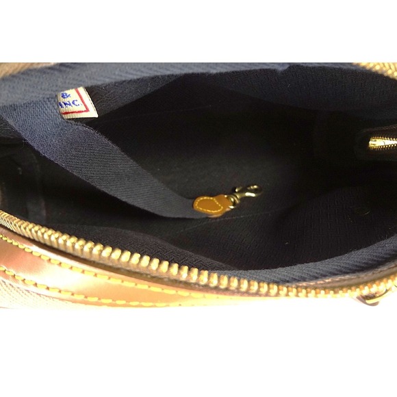 Vintage Dooney Bourke Camera Canvas Bag Tan Canvas Light‎ brown Leather - Picture 8 of 11